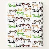 カラフルヘビPython爬虫類パターンモノグラム ノートブック (裏面)