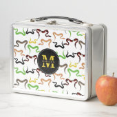 カラフルヘビPython爬虫類パターンモノグラム メタルランチボックス (インサイチュ)