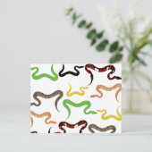 カラフルヘビPython爬虫類パターン シーズンポストカード (スタンド正面)