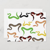 カラフルヘビPython爬虫類パターン シーズンポストカード (正面/裏面)