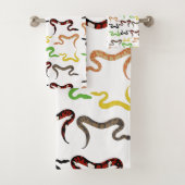 カラフルヘビPython爬虫類パターン バスタオルセット (インサイチュ)