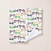 カラフルヘビPython爬虫類パターン バスタオルセット (ウォッシュタオル)