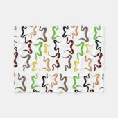 カラフルヘビPython爬虫類パターン フリースブランケット (正面(横))