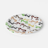 カラフルヘビPython爬虫類パターン ペーパープレート (アングル)