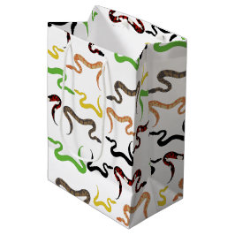 カラフルヘビPython爬虫類パターン ミディアムペーパーバッグ