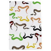 カラフルヘビPython爬虫類パターン ミディアムペーパーバッグ (正面)