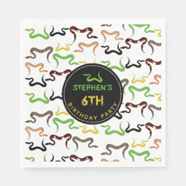 カラフルヘビPython Reptile誕生日パーティー スタンダードランチョンナプキン