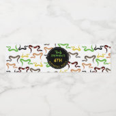 カラフルヘビPython Reptile誕生日パーティー ペットボトルラベル (シングルラベル)