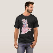 カラフルベタ水彩効果テキスト入り Tシャツ (正面フル)