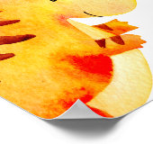 カラフルベビー恐竜の誕生日の歓迎サイン ポスター (角)