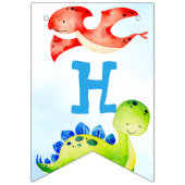 カラフルベビー恐竜生パーソナライズされた誕 バンティングフラッグ (第2の旗)