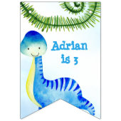 カラフルベビー恐竜生パーソナライズされた誕 バンティングフラッグ (第1の旗)