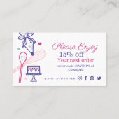 カラフルベーキング料理器ありがとう 名刺 (裏面)