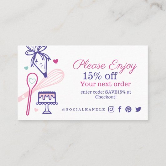 カラフルベーキング料理器ありがとう 名刺 (裏面)