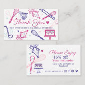 カラフルベーキング料理器ありがとう 名刺 (正面/裏面)