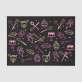 カラフルベーキング&料理器具ブラック金ゴールドピンク 薄葉紙 (正面)