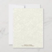 カラフルベージュ色結婚式RSVPカード上のスクロールリーフ 出欠カード (裏面)