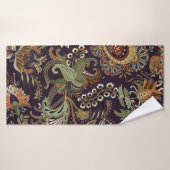 カラフルペイズリーパターン民族ヴィンテージ壁紙 バスタオル (バスタオル)