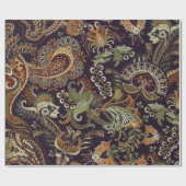 カラフルペイズリーパターン民族ヴィンテージ壁紙 ラッピングペーパー (フラット)