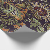 カラフルペイズリーパターン民族ヴィンテージ壁紙 ラッピングペーパー (角)