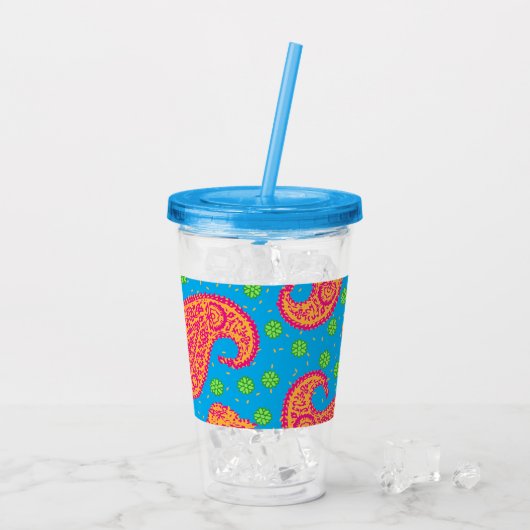カラフルペイズリーパターン アクリルタンブラー (アイス裏面)