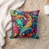 カラフルペイズリーパターン クッション (ブランケット)