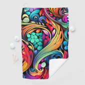 カラフルペイズリーパターン ゴルフタオル (インサイチュ)