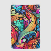 カラフルペイズリーパターン ゴルフタオル (正面)