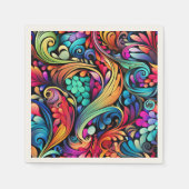 カラフルペイズリーパターン スタンダードカクテルナプキン (正面)