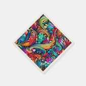 カラフルペイズリーパターン スタンダードカクテルナプキン (角)