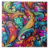 カラフルペイズリーパターン タイル (正面)