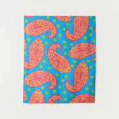 カラフルペイズリーパターン タペストリー (正面)