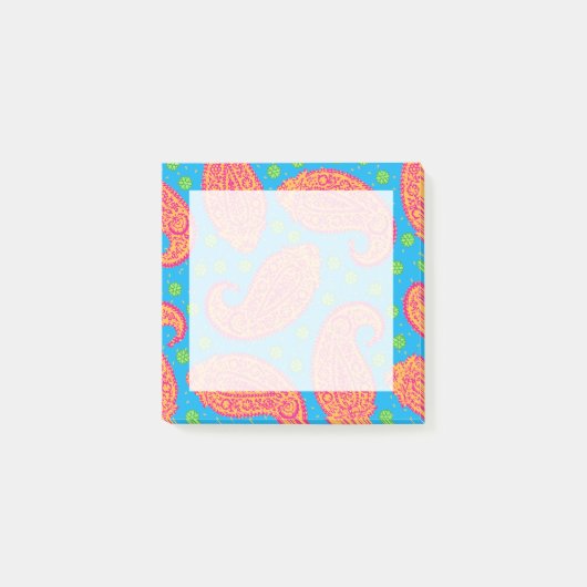 カラフルペイズリーパターン ポストイット (正面)