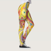 カラフルペイズリーフローラスタイリッシュパタモダンーン レギンス (右)