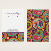 カラフルペイズリーモダンパターンのイヤリング背景 (正面&裏面)