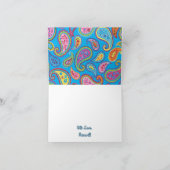 カラフルペイズリー子供の誕生日パーティー カード (内部)