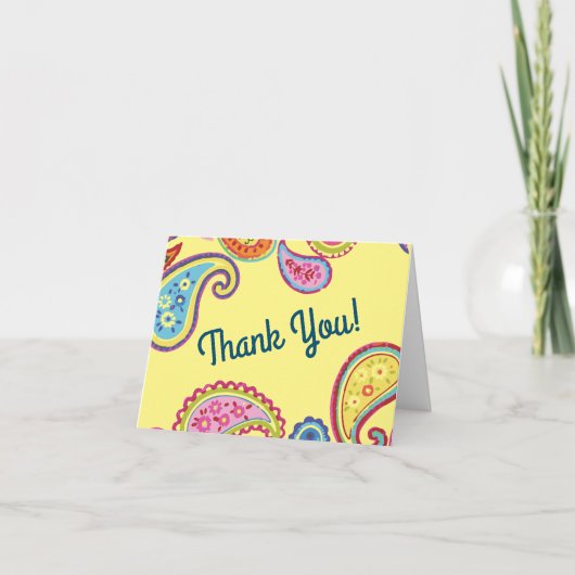 カラフルペイズリー子供の誕生日パーティー カード (正面)