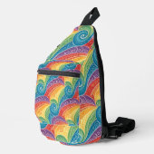 カラフルペイズリー渦巻き模様 スリングバッグ (右コーナー)
