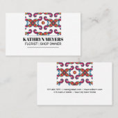 カラフルペイズリー花柄 名刺 (正面/裏面)