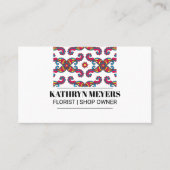 カラフルペイズリー花柄 名刺 (正面)