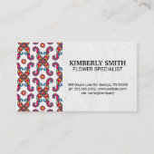 カラフルペイズリー花柄 名刺 (正面)