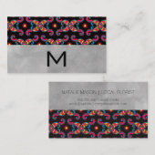 カラフルペイズリー花柄 |水彩ブロック 名刺 (正面/裏面)