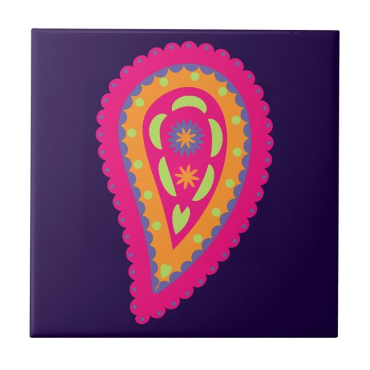 カラフルペイズリー タイル (正面)