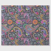 カラフルペイズリー、ペイズリーパターン、ペルシャペイズリー ラッピングペーパー (フラット)