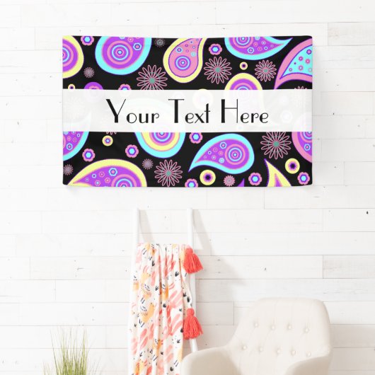 カラフルペイズリー、ペイズリーパターン、ペルシャペイズリー 横断幕 (インサイチュ)