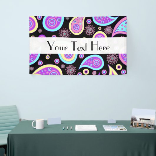 カラフルペイズリー、ペイズリーパターン、ペルシャペイズリー 横断幕 (トレードショー)