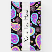 カラフルペイズリー、ペイズリーパターン、ペルシャペイズリー 横断幕 (縦)