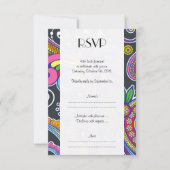 カラフルペイズリー、ペイズリーパター結婚ン、 出欠カード (正面)