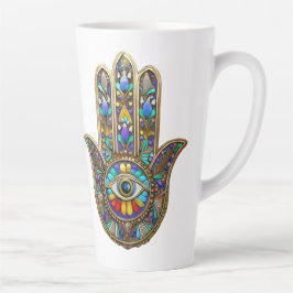 カラフルペイントゴールドハムササファイアサードアイ カフェラテマグ