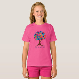 カラフルペイントスプラッターツリーガールTシャツ Tシャツ